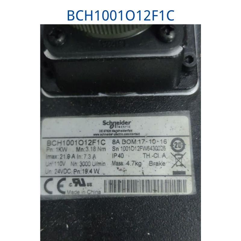 Used, servo motor BCH1001O12F1C test function intact