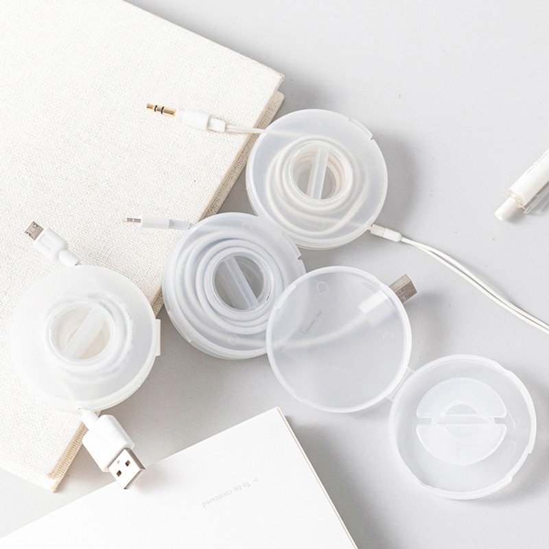 Rotatable Wire Winder Box Portable Round Wire Organizer Cord Cable Winder Management Storage Box for Charging Data Line