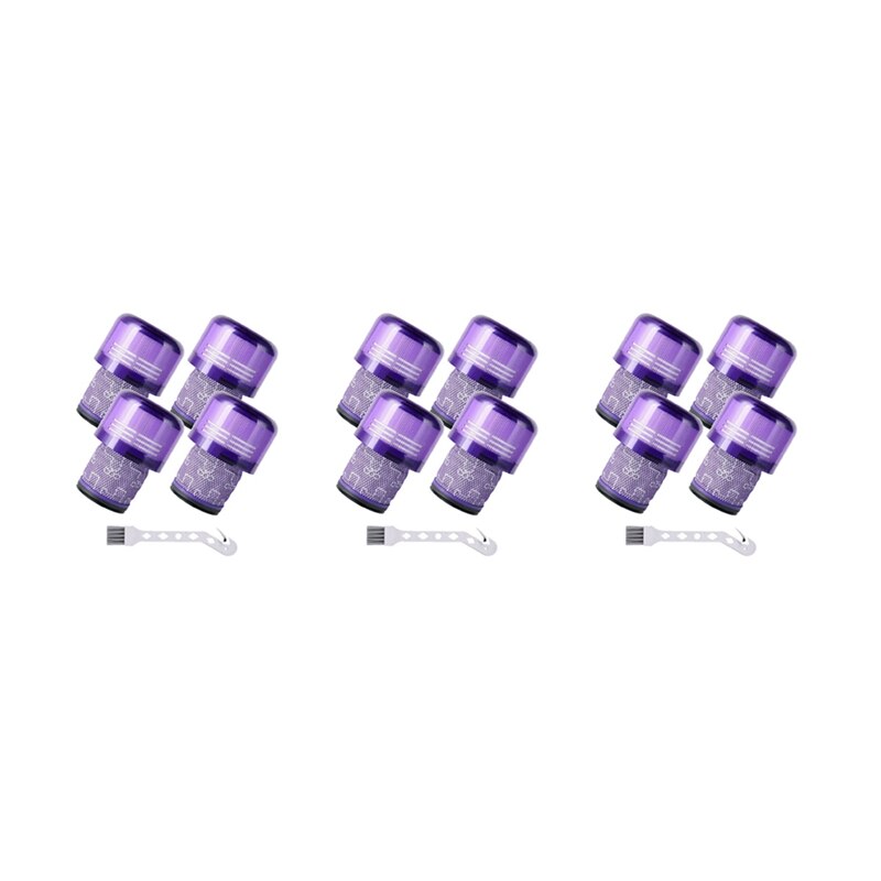 12 Pack Replacement Filter For Dyson V11 SV14 Animal Plus Absolute Vacuum Cleaner With Cleaning Brush