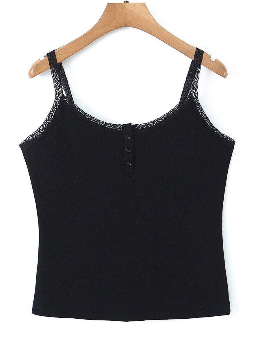 Good Quality Plus Size Basic Camis Women 2023 Spring Summer Knit Cotton Lace U-Neck Tops Slim Sleeveless Garment Curve Clothes