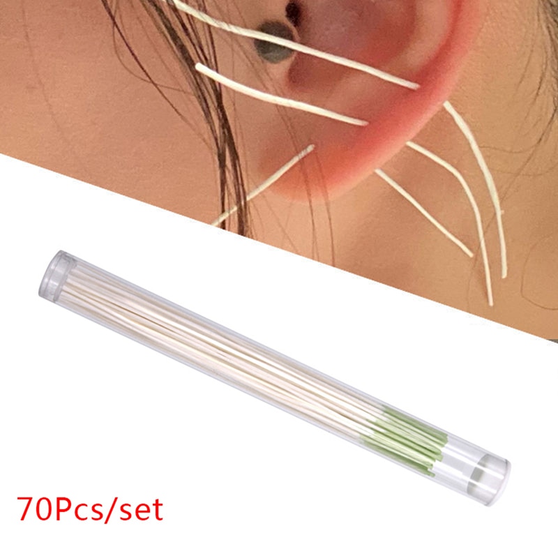 70Pcs Pierced Ear Cleaning Set Herb Solution Paper Floss Ear Hole Aftercare Tools Kit Disposable Earrings Hole Cleaner