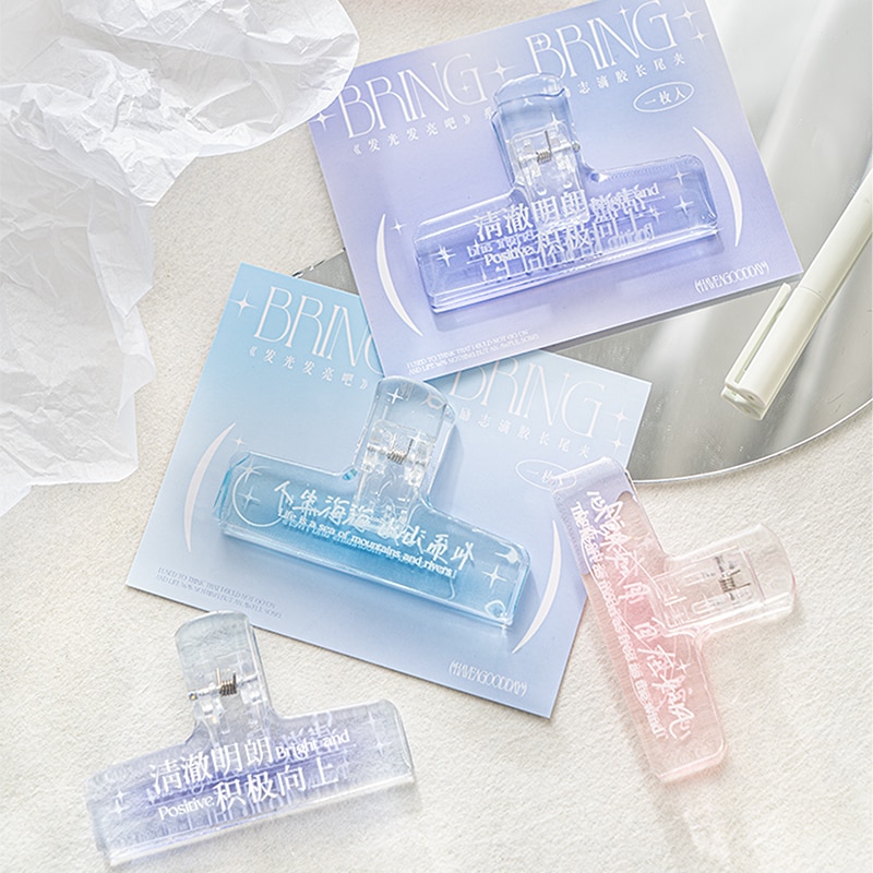 Yoofun Transparet Clip Holder INS Korean Fashion Acrylic Paper Clip Scrapbooking Storage Clip Kawaii Stationery Office School