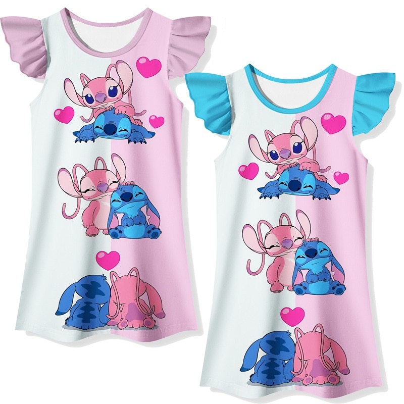 Summer Stitch Princess Dresses for Kids Birthday Dress Flowers Girls Dress Girls Children Gowns Kid Cosplay Party Dress