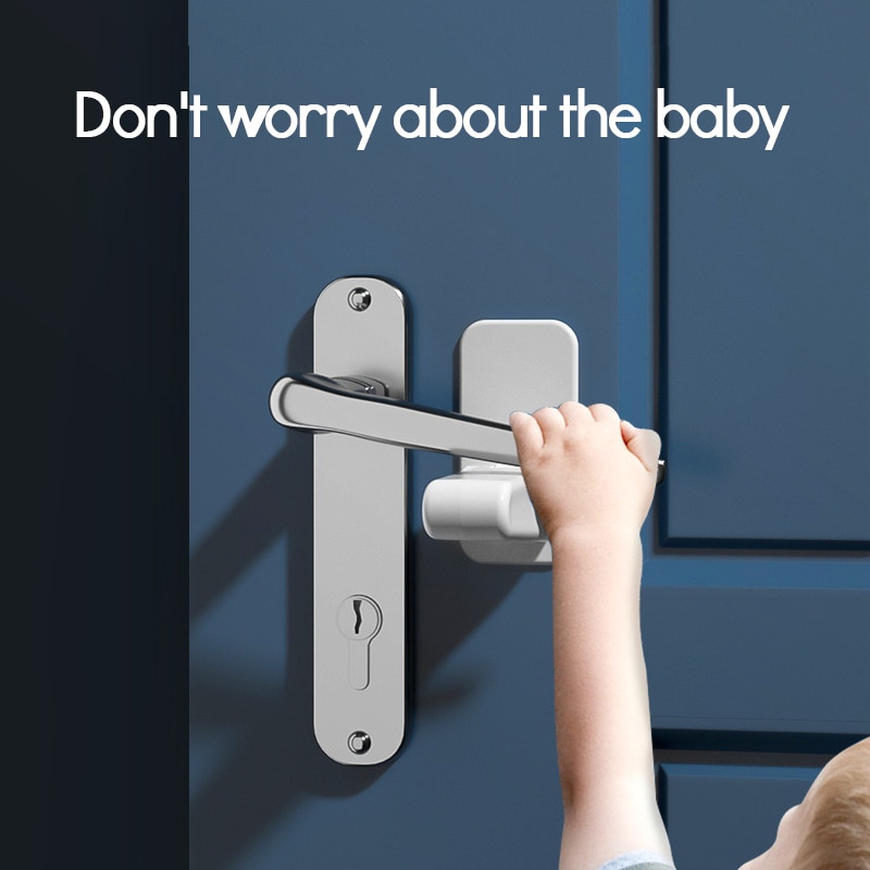 Abs Anti-open Handle Locks Door Lever Lock Handles Locks Adhesive Professional Baby Kids Safety Doors Lock Home Universal