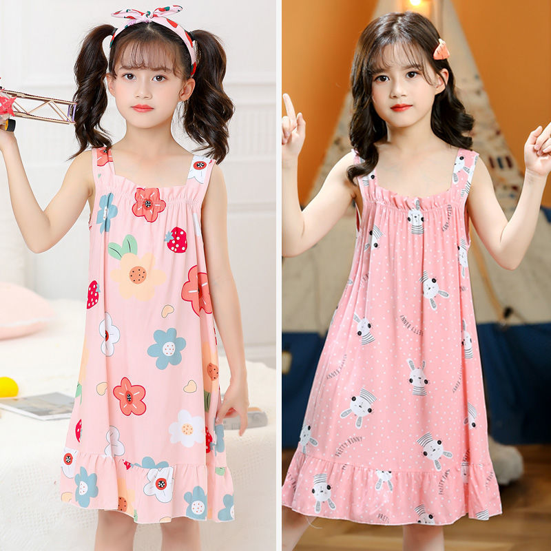 Summer Girl Cartoon Nightdress Princess Dress Children Pajamas Nightgowns For Girls Kids Night Dress Girl Cotton Sleeping Dress