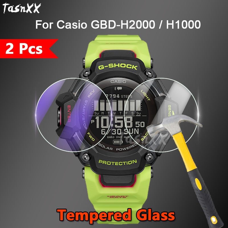 2Pcs For Casio GBD-H2000 GBD-H1000 GBD H2000 2.5D Ultra Slim Clear / Anti Purple Light 9H Tempered Glass Screen Protector Film