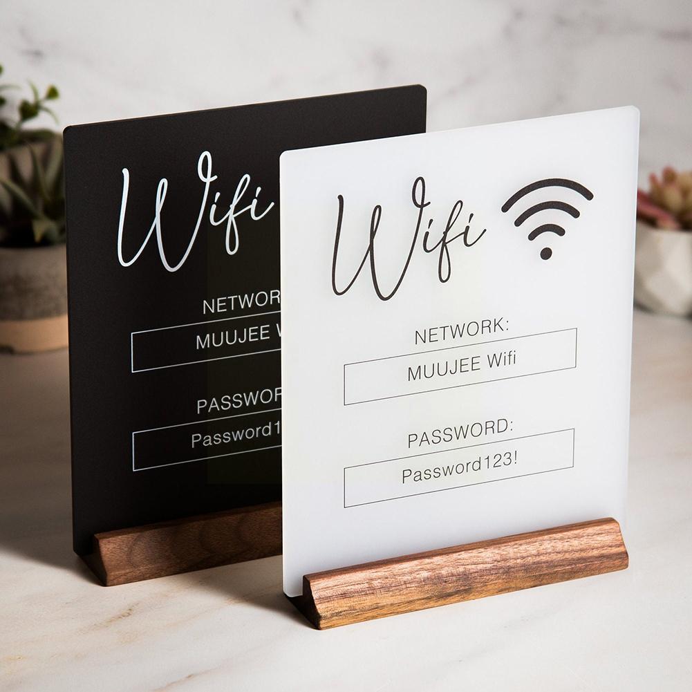Acrylic Wifl Board Public Place Identification Sticker Notice And Shop Board House Account Identificat Handwritten WiFi Pas K3T5