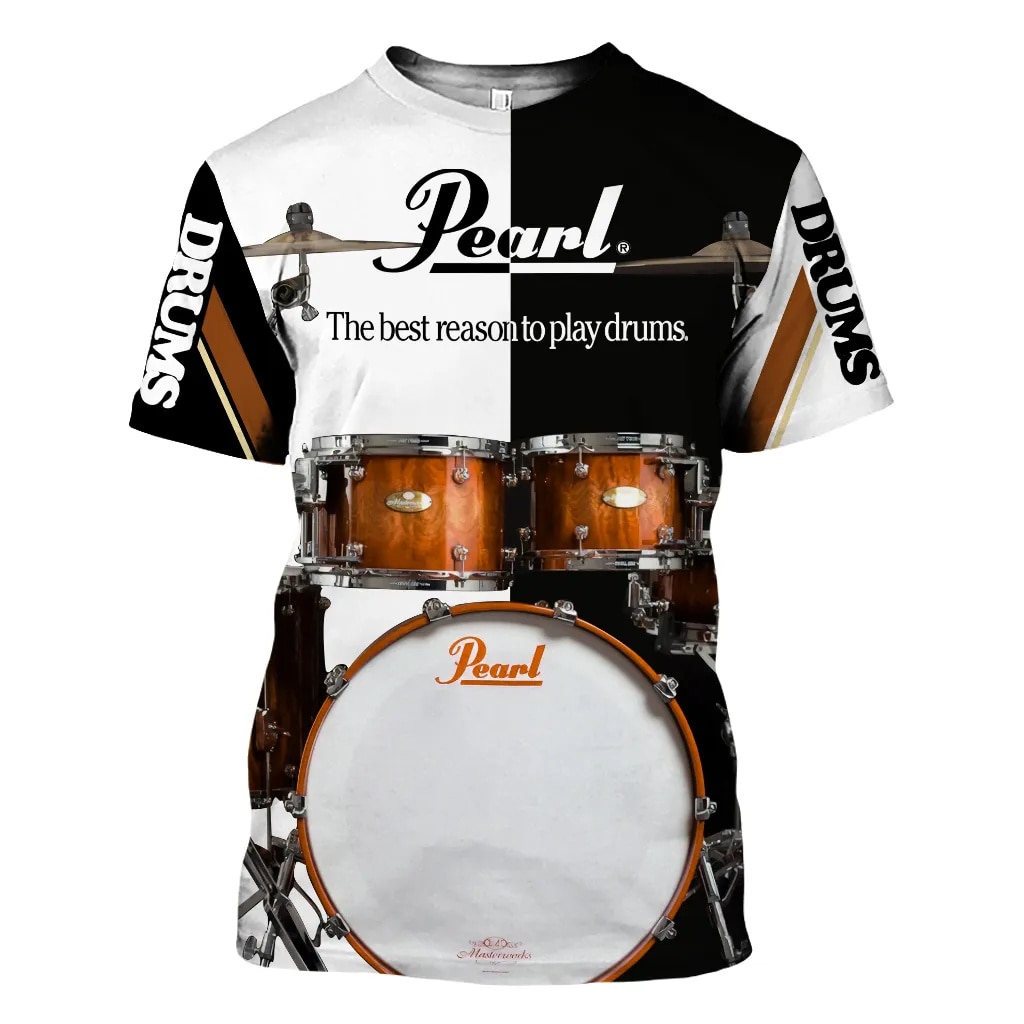 2023 Fashion Summer Classic Drum Pattern T-shirt Oversized Casual Short Sleeve Shirt Novelties Trend Love Music Exclusive Tops