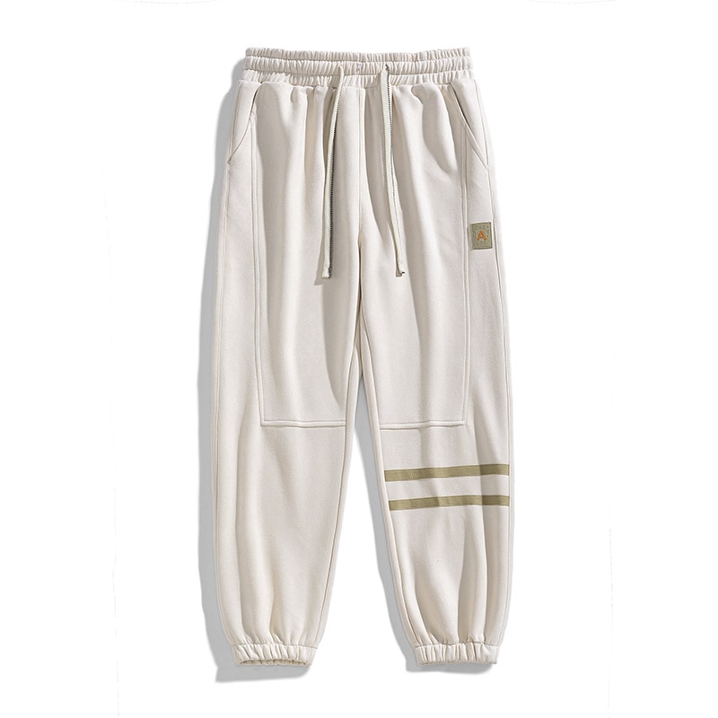 Men's Spring Solid Color Drawstring Faux Suede Casual Trousers Loose Jogging Pants High Street Harajuku Clothing New Men Pa
