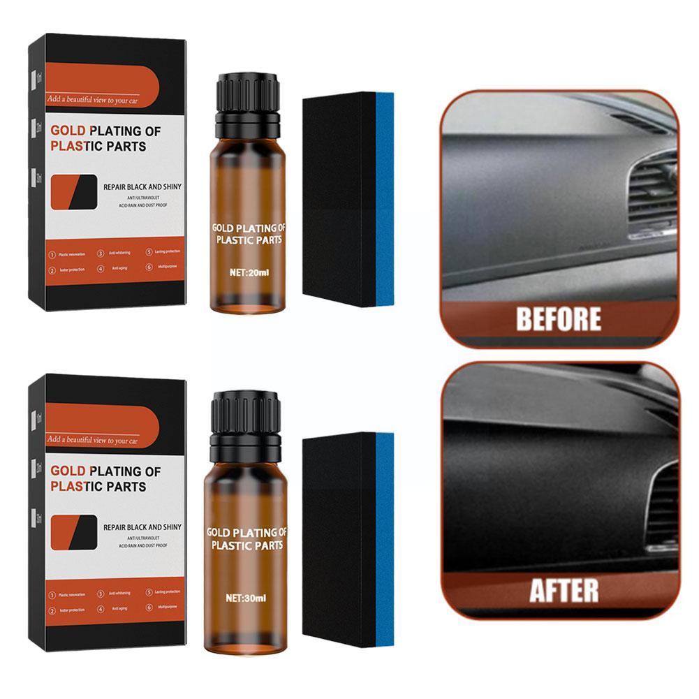 20/30ml Car Plastic Crystal Plating Liquid Plastic Coating Maintenance Cleaner Parts Refurbish With Sponge Agent Paste X2Y3