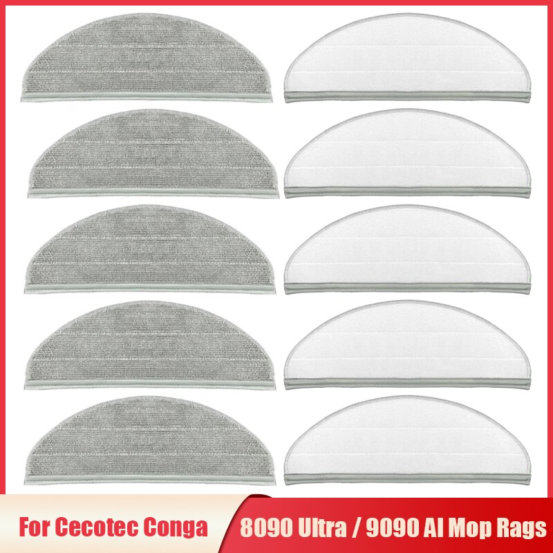 Mop Rags Cloth For Cecotec Conga 8090 Ultra / 9090 AI Robot Vacuum Cleaner Replacement Washable Pads Parts Accessories