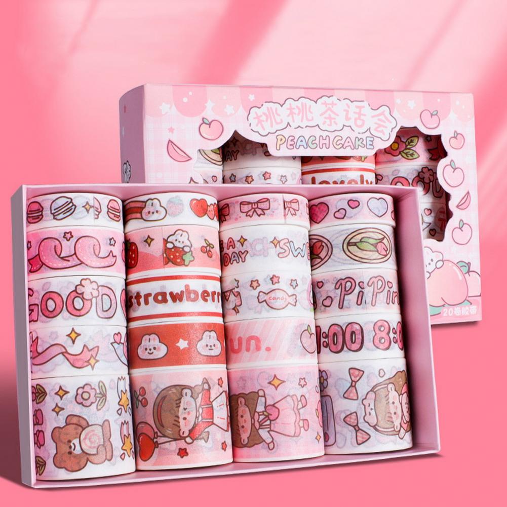 20 Roll Convenient Graffiti Sticker Tear-resistant Cartoon Sticker No Marking Cute Girl Hand Account Paper Sticker Decorative
