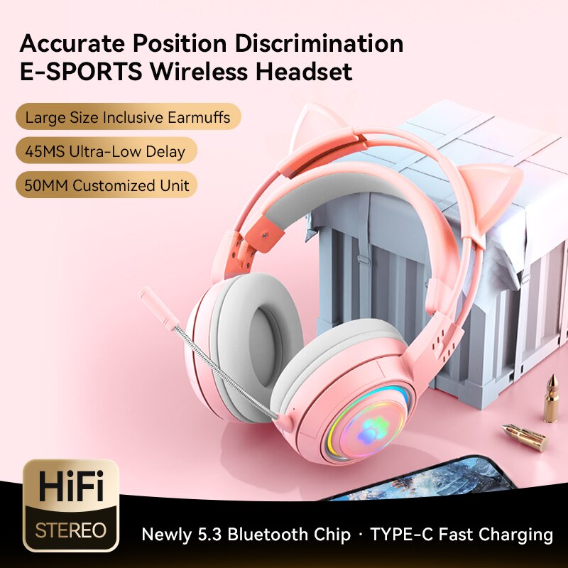 Wireless Headphones Low Latency All For 1 Real And Free Shipping Wireless Headset Gaming Earphone Long Standby Type-c Charging