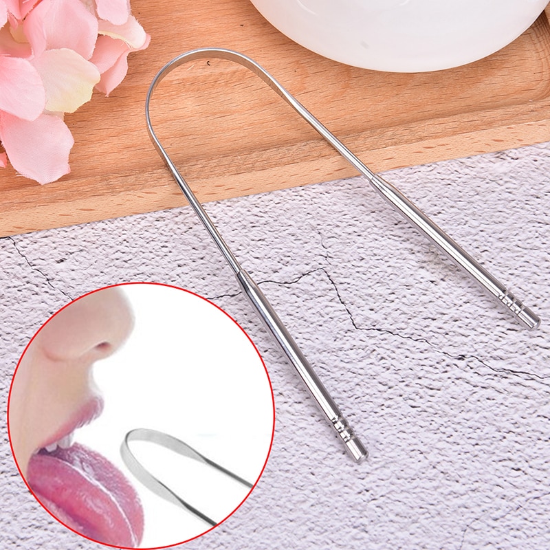 Stainless Steel Tongue Tounge Cleaner Scraper Dental Care Oral Hygiene Mouth Care Reusable U Shaped Fresh Breath Oral Care Tools