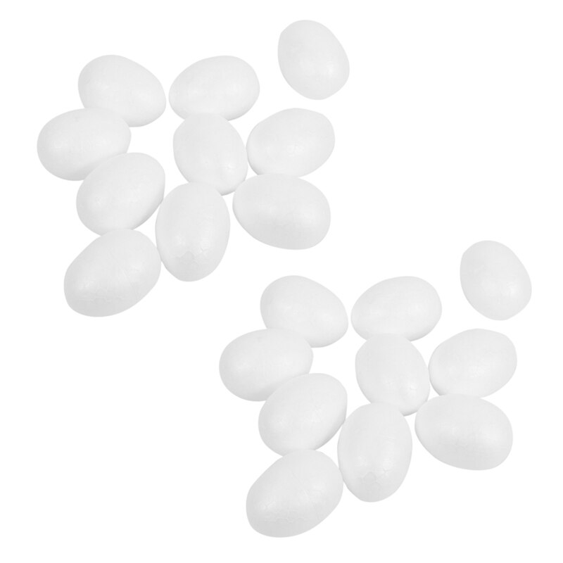 20X Styrofoam Eggs 6 Cm White Easter Egg Decorative Egg For Painting Or Sticking