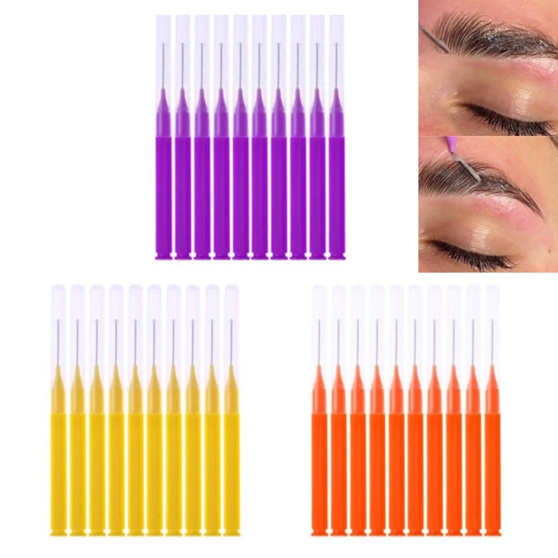 Professional 10pcs Bendable Micro Brushes Disposable Microbrush Applicators Eyelash Extensions Eyelash Glue Cleaning Brush