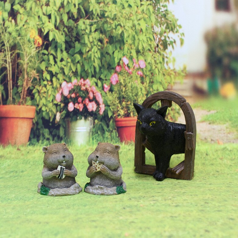 Cross-Border Direct Supply Spot Resin New Crafts Cat And Gopher Ornaments Outdoor Landscape Ornaments