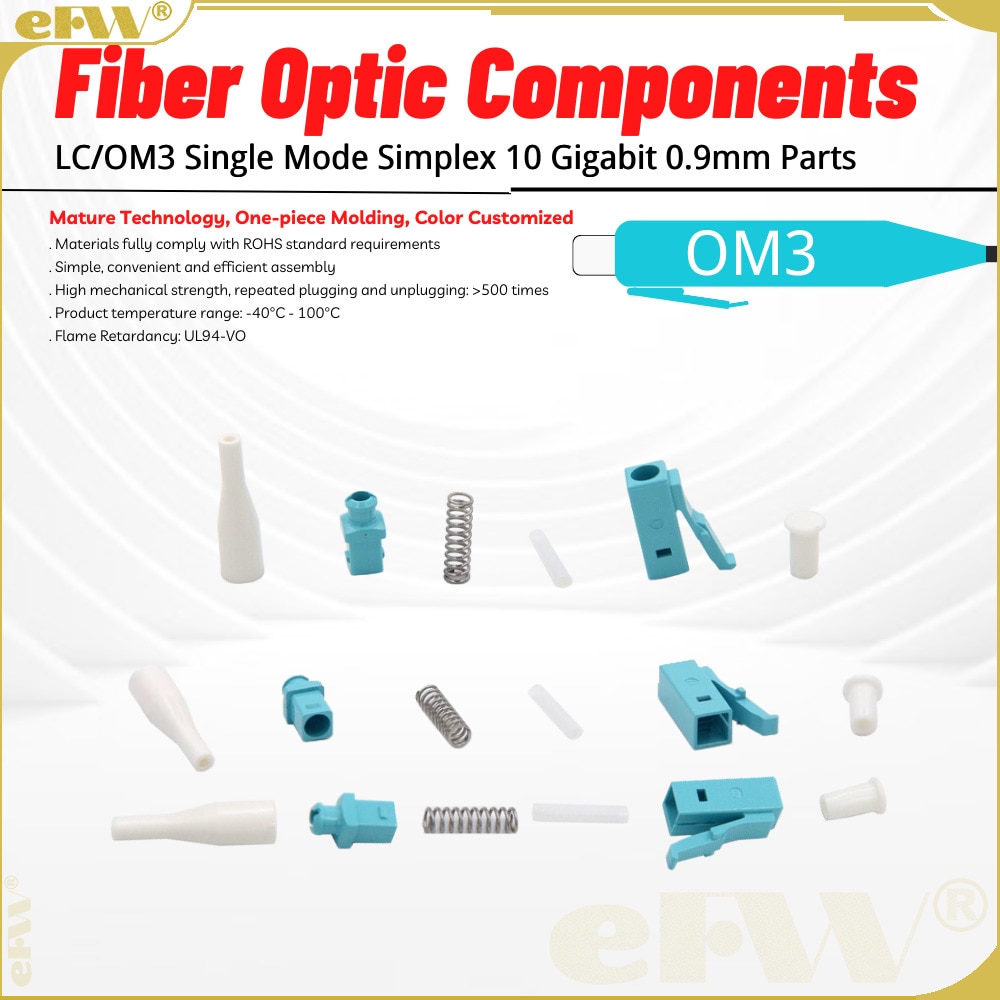 200pcs/Lot sale Lc/om3 Simplex Single Mode 10 Gigabit Water Blue Lc0.9 Jumper Loose Optical Fiber Connector