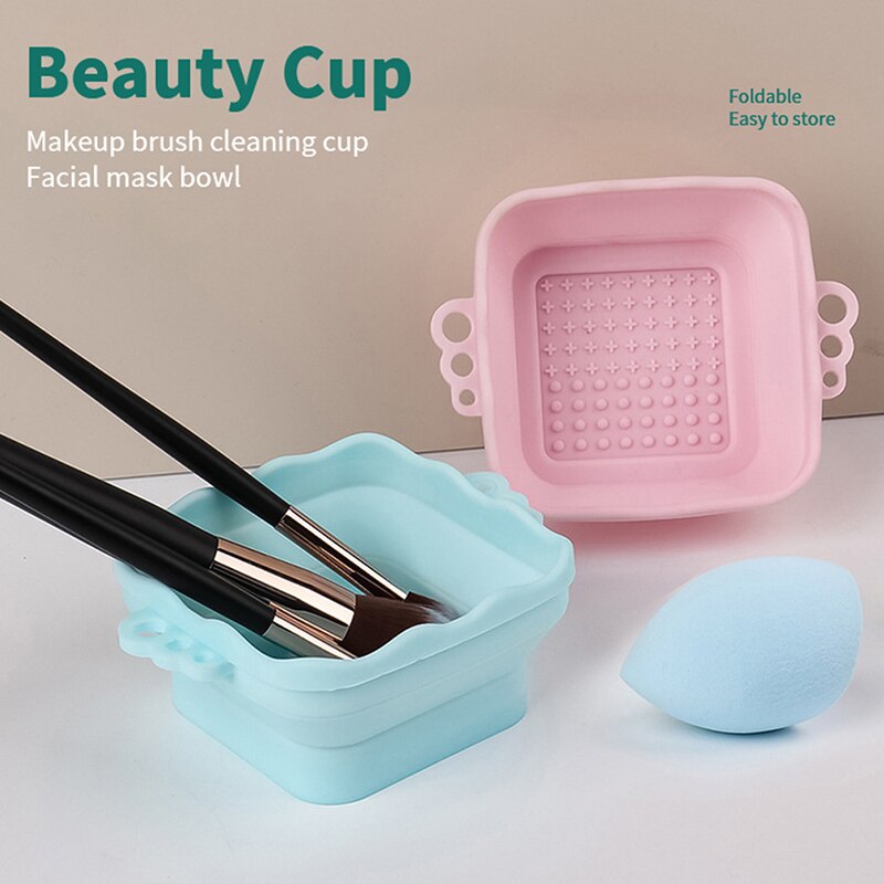 Silicone Foldable Washing Pads Beauty Egg Bowl Makeup Brushes Cleaning Pad Foundation Makeup Tools