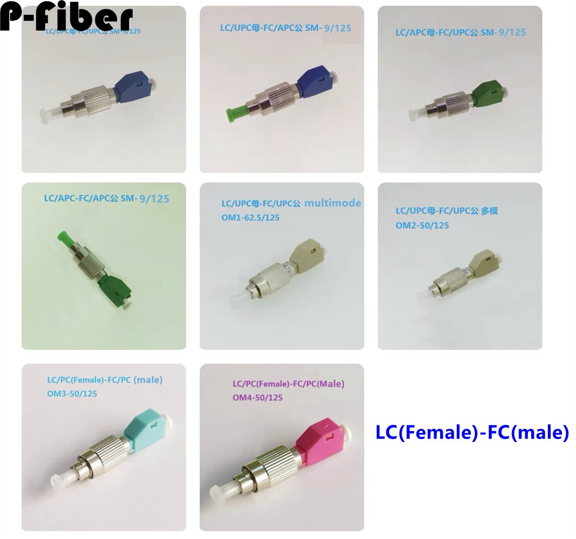 10pcs LC-FC adapter SM OM3 OM4 LC Female FC Male Fiber Optic Adapter multimode OM1 OM2 FCAPC-LCAPC Flange Coupler