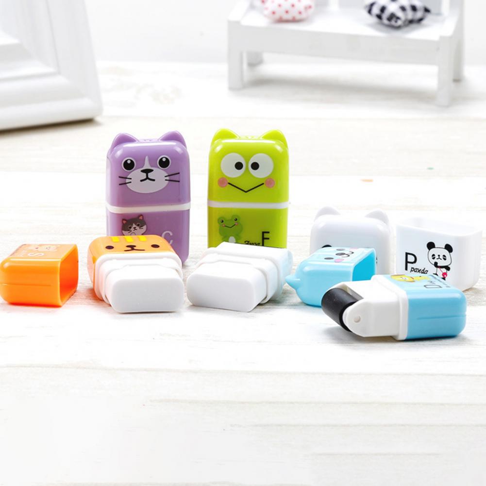 6Pcs Practical Student Erasers Exquisite No-Residue Plastic Rectangular Eraser Student Stationery
