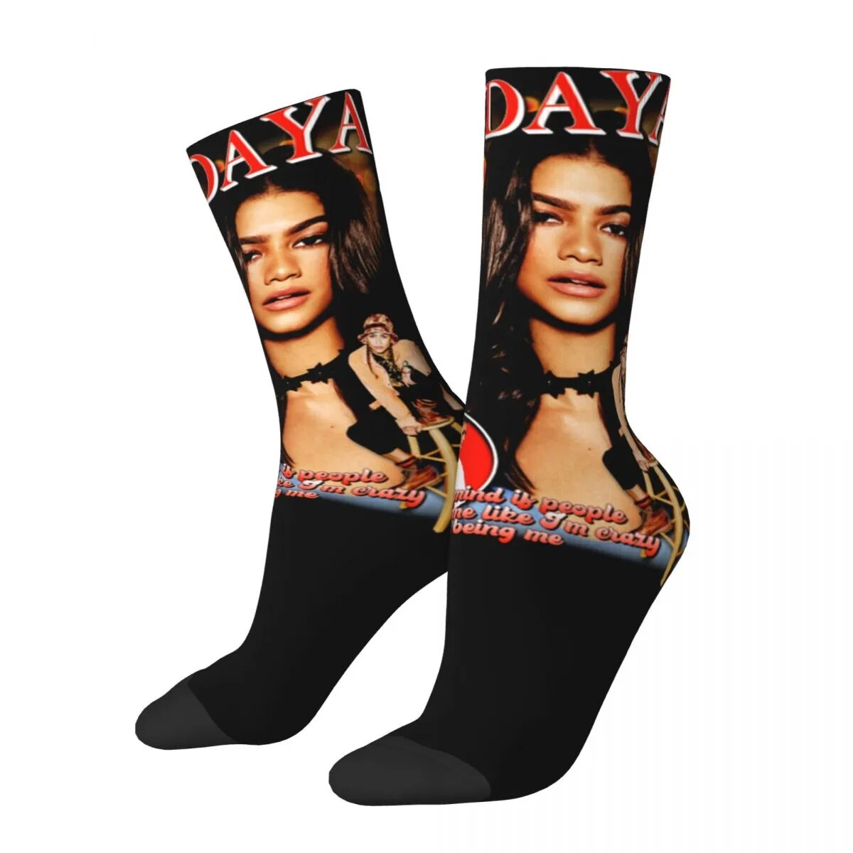 Happy Funny Women's Socks Zendaya Bootleg Product Soft Sport Socks All Seasons Present