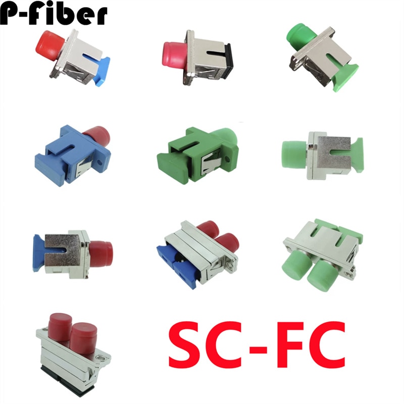 5pcs SC-FC adapter simplex duplex optical fiber coupler 2 cores SM MM FTTH connector singlemode FC-SC
