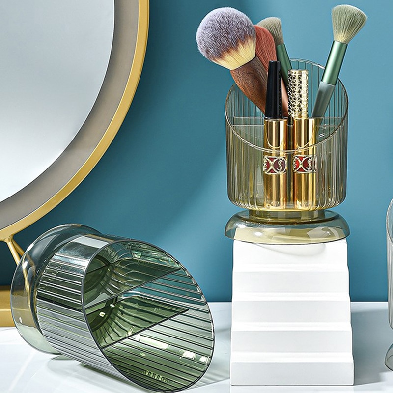 Large Capacity Oval Makeup Brush Cylinder Portable Brush Storage Holders Cosmetic Organizer Tube For Lipstick & Eyebrow Brus