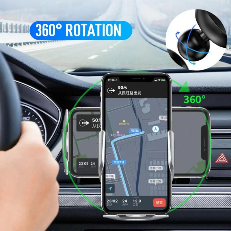 Automatic 15W Fast Car Qi Wireless Charger for iPhone 13 12 11 Pro X 8 XS XR Air Vent Phone Holder For Samsung S21 S20 S10