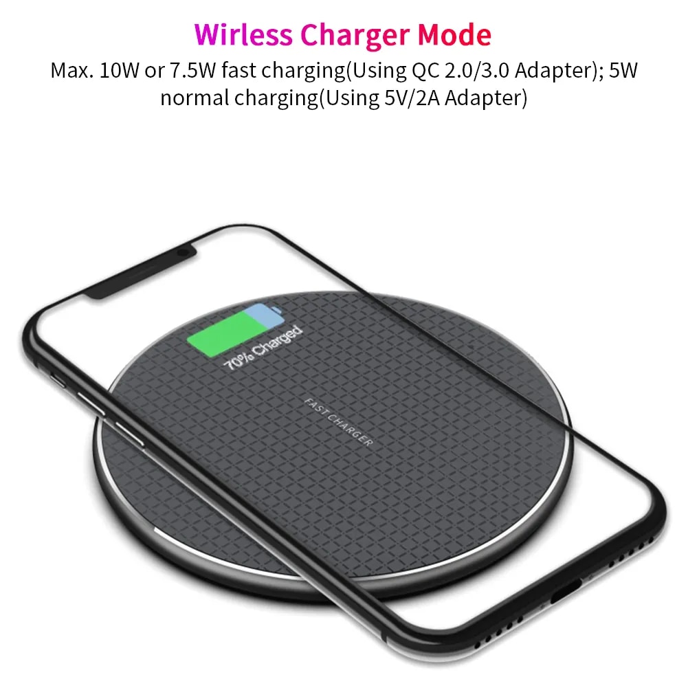 Qi Wireless Charger For IPhone 12 11 Pro Max Xs Induction Fast Wireless Charging Pad For Samsung S9+ S9 S8 S8+ S7 Edge S7