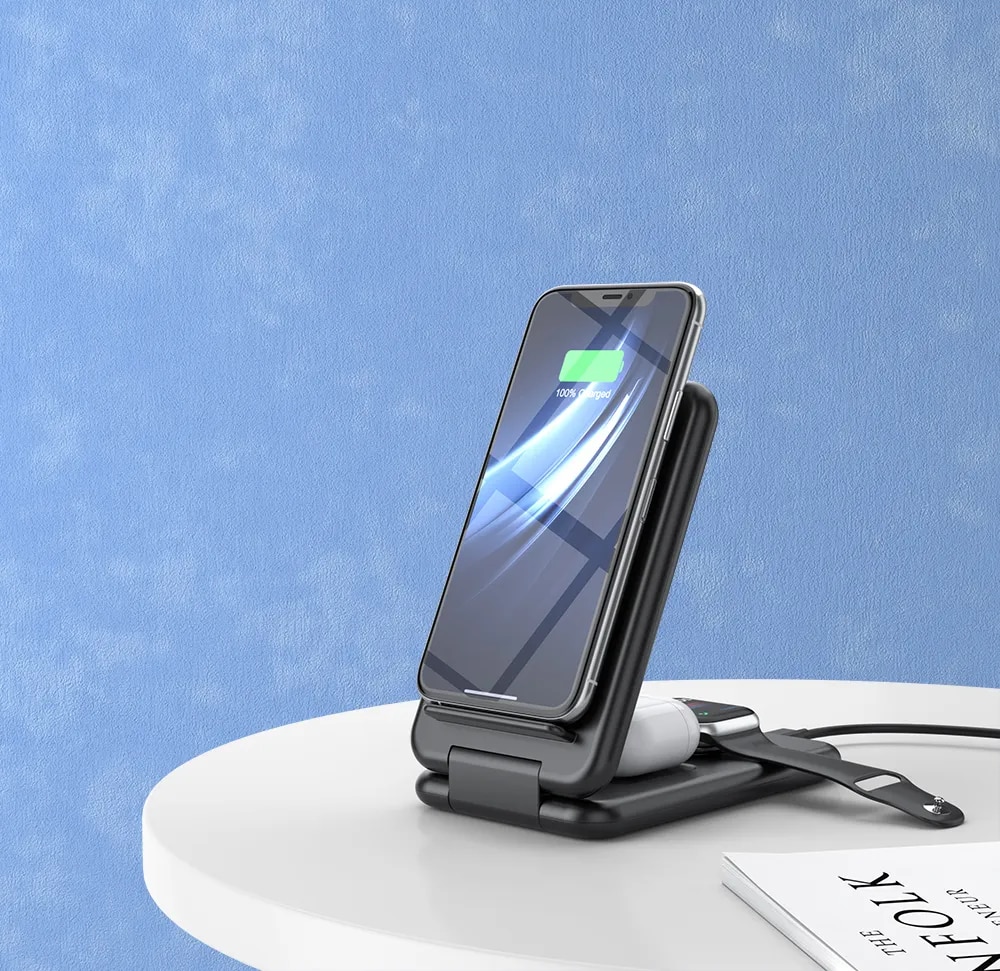 3in1 Foldable Qi Fast Wireless Charger For iPhone 11 12 13 8 Charger for Apple Watch for Airpods Pro iWatch Charging Dock