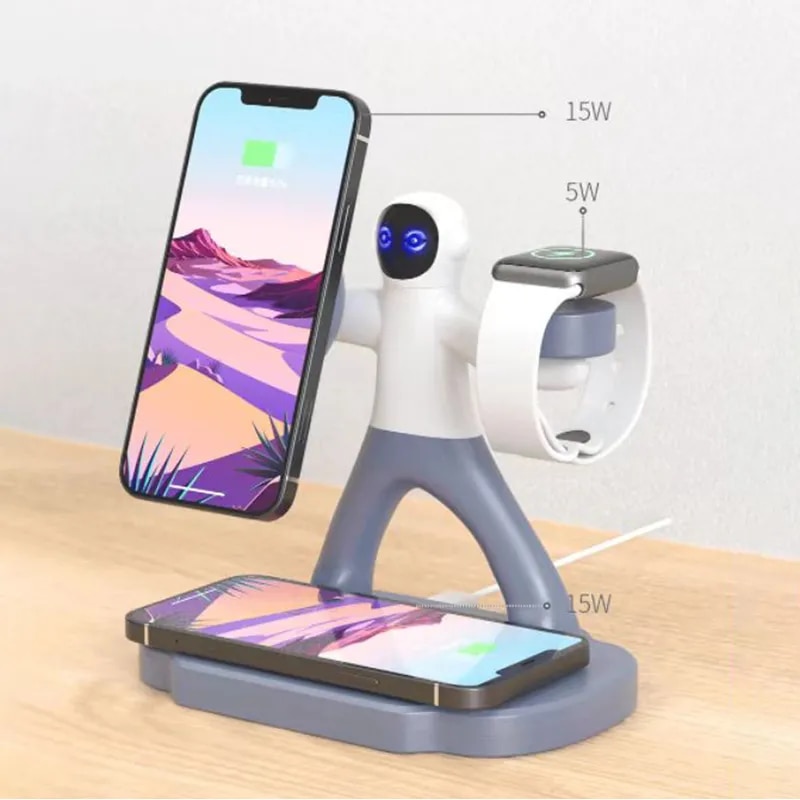 3 In1 for Magsafe Fast Wireless Charging for Iphone 13 12 Spaceman for Apple Watch Airpods Charge Magnetic Wireless Charging