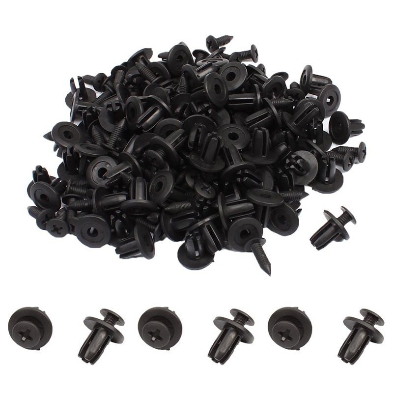 50pcs Durable Car Bumper Fender Universal Auto Fasteners Retainer Push Pin Clips Hole Door Rivet Plastic Clip Car Accessories