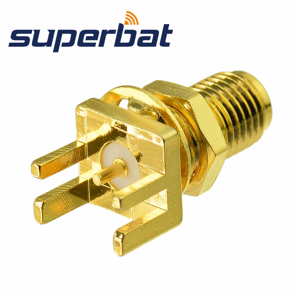 Superbat SMA Female End Launch PCB Mount Straight Gold-plated RF Coaxial Connector Adapter