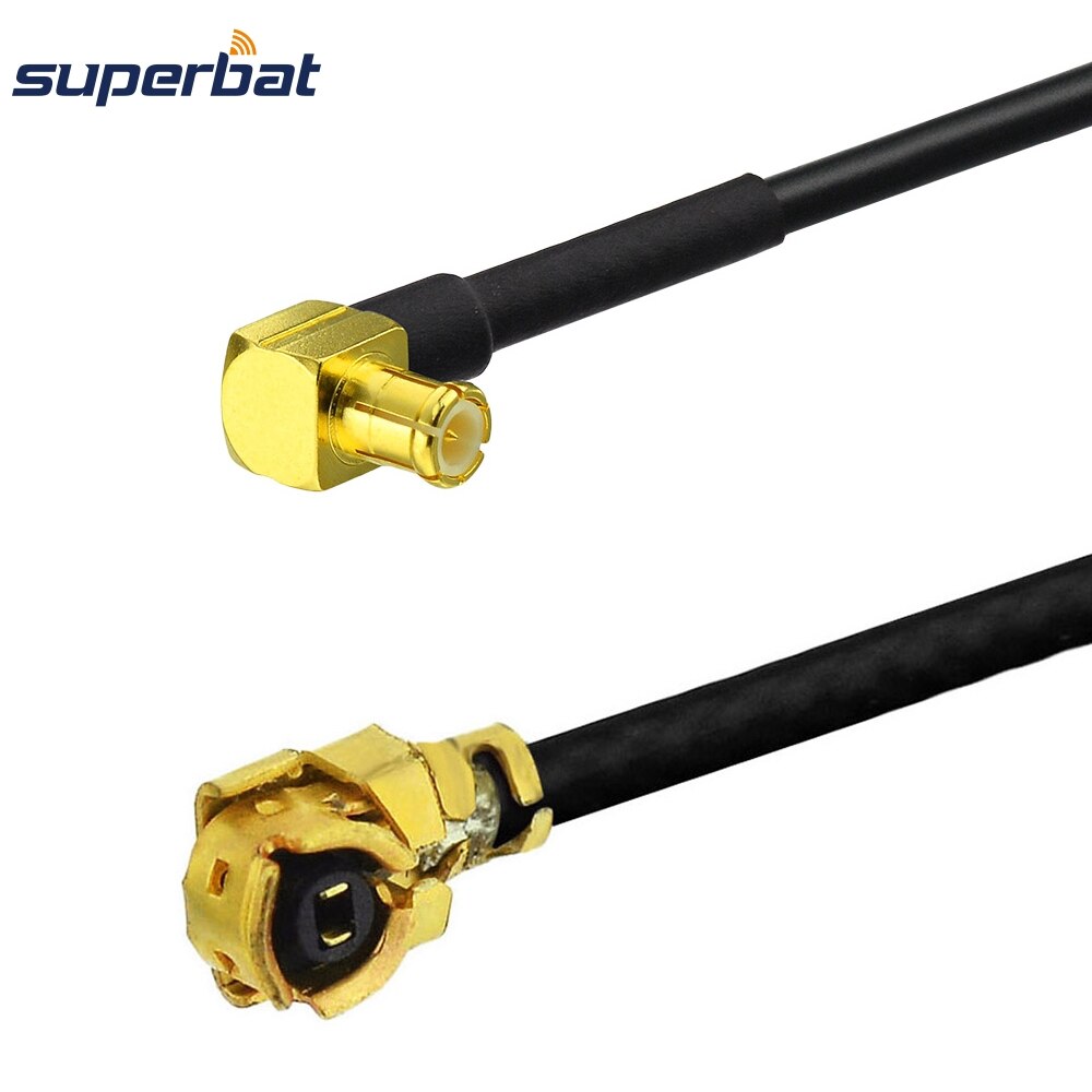 Superbat IPX/U.FL Right Angle Female to MCX Male Right Angle RF Pigtail Coaxial Cable 1.13mm 20cm for Antenna Wireless