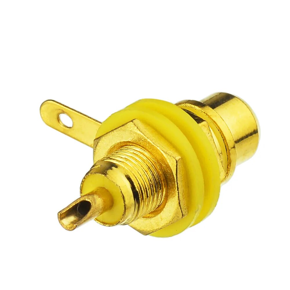 Superbat RCA Panel Mount Female Bulkhead with Nut and Solder Cup RF Coaxial Connector