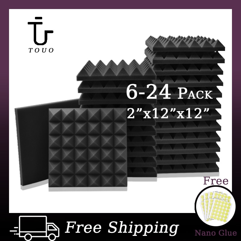TOUO Studio Acoustic Foam Panel 6/12/24 Pcs Soundproof Foam Board For KTV Room Sound Proof Foam Panels Sponge Pad