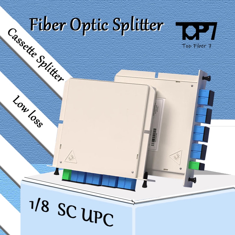 10pcs 1X8 SC UPC Fiber Optic FTTH Cassette Box Optical Coupler SC UPC PLC 1X8 Fiber Splitter Cassette