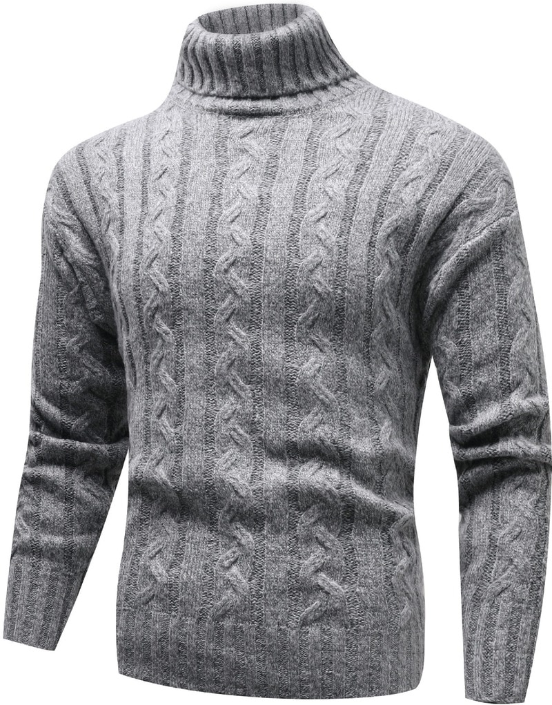 New 2023 Winter Warm Men's Sweater Trend Pattern Long Sleeve Casual Solid Color Pullover Knit Sweater Man Clothes