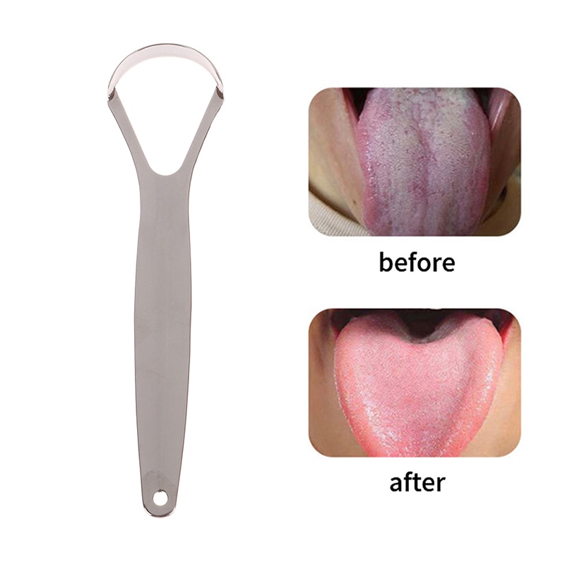 Tongue Scraper Cleaner for Adults Surgical Grade Eliminate Bad Breath Stainless Steel Metal Tongue Scarper Brush Dental Kit