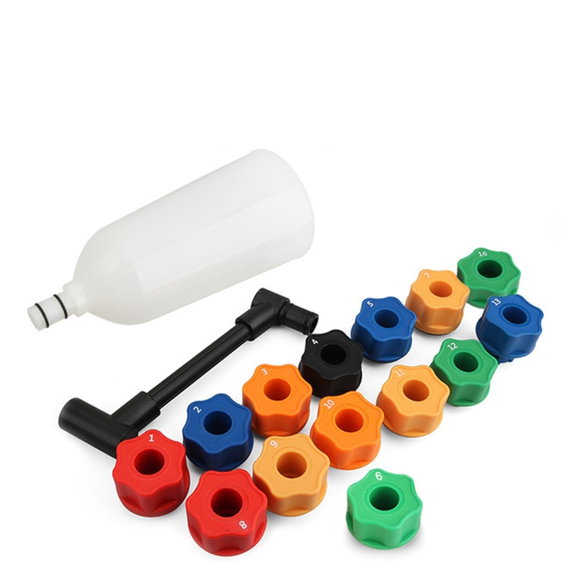 16Pcs Oil Funnel Kit Spill-Free Oil Filling Funnel, with 14 Adapters, Right Angle Extension, for Automobile Oil Change