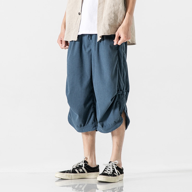 New Harem Pants Men Streetwear Casual Joggers Mens Pants Corduroy Sweatpants Calf-Length Pants Men Trousers Streetwear