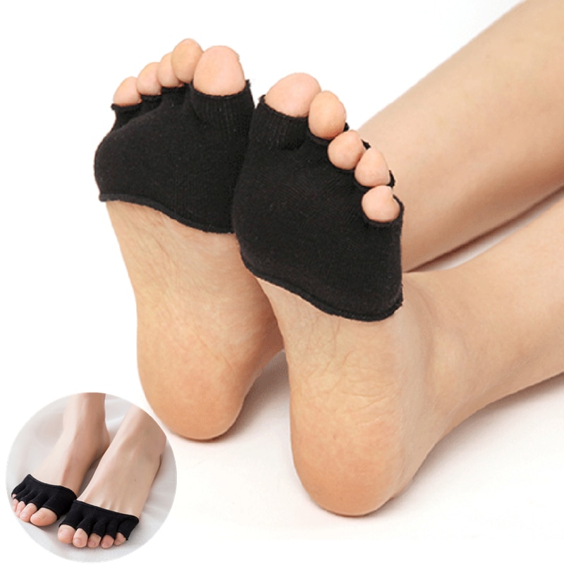 Five-finger Socks Women Socks Invisible Female Summer Cotton High-heeled Short Half Palm Shallow Port On-slip Open Toe Socks