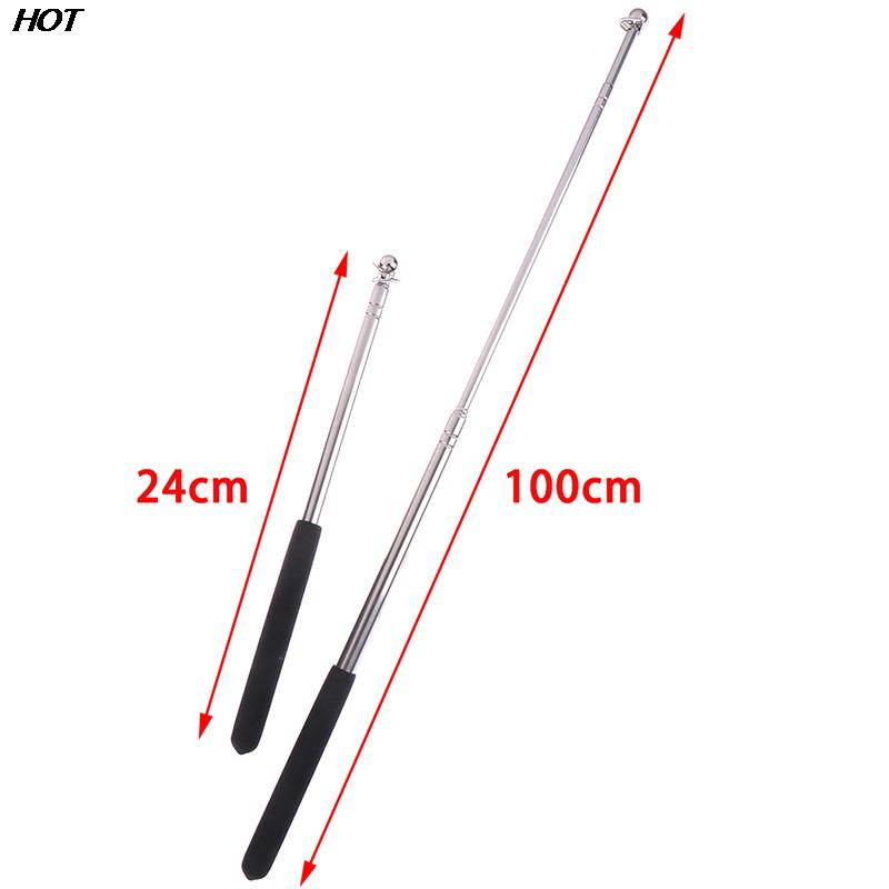 1pcs Black Stretchable Pointer touch whiteboard pen felt head stainless steel telescopic rod teacher pointer 1 meter