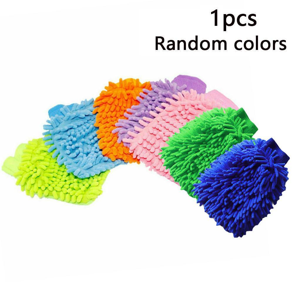 1PC Double-sided Microfiber Washable Car Washing Gloves Car Care Cleaning Gloves Cleaning Cloth Towel Mitt Car Clean Accessory