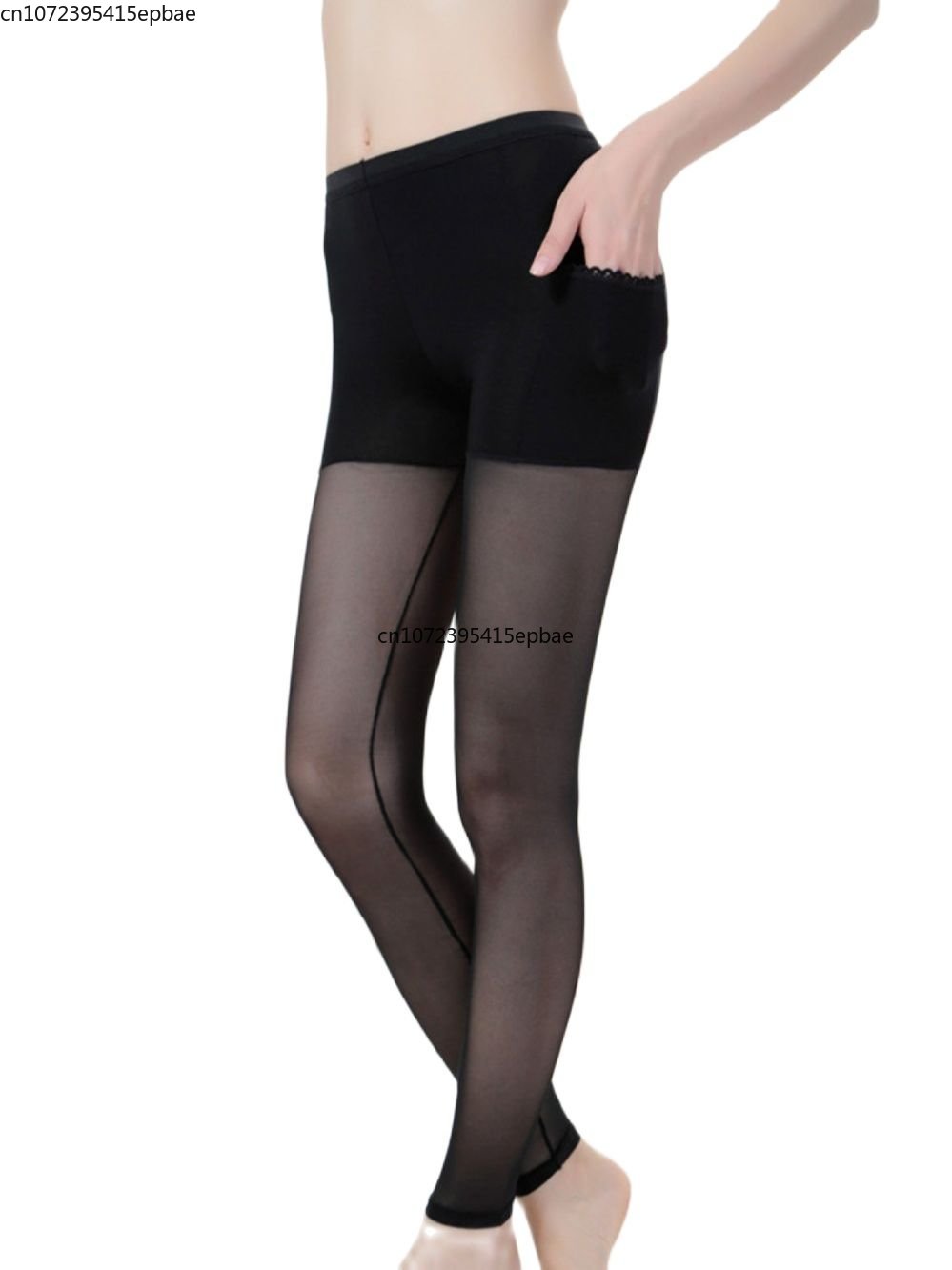 Leggings Three-point Stitching Nine-point Mesh Gauze Anti-loss Leggings Safety Pants Tights Comfortable Lace Sexy Silk Stockings