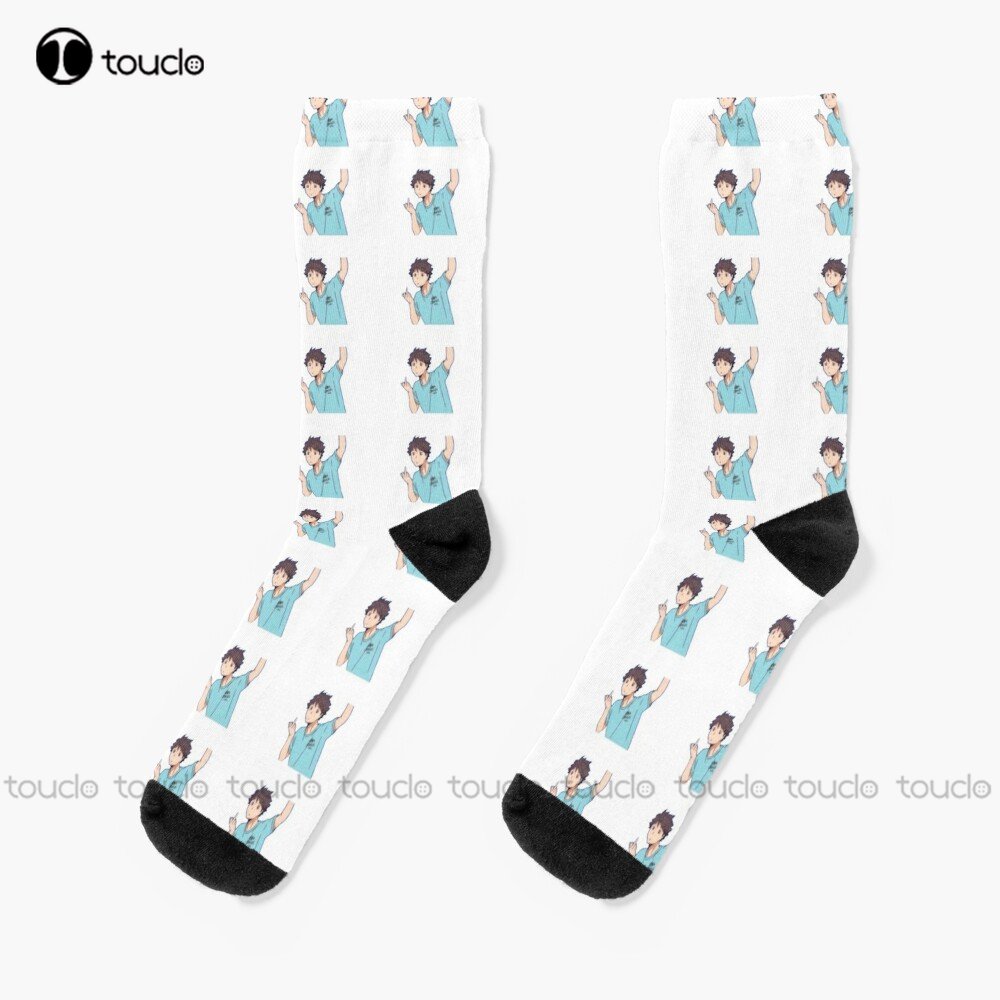 Oikawa Meme Haikyuu, Anime Socks Purple Socks Personalized Custom Unisex Adult Teen Youth Socks Custom Gift 360° Digital Print