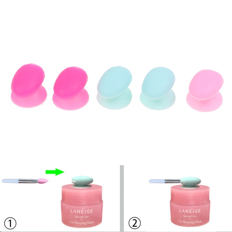 5 Pcs Silicone Cover Lip Mask Brush Cover Brush Head Holder Makeup Brush Sleeve For Protection Makeup Tools