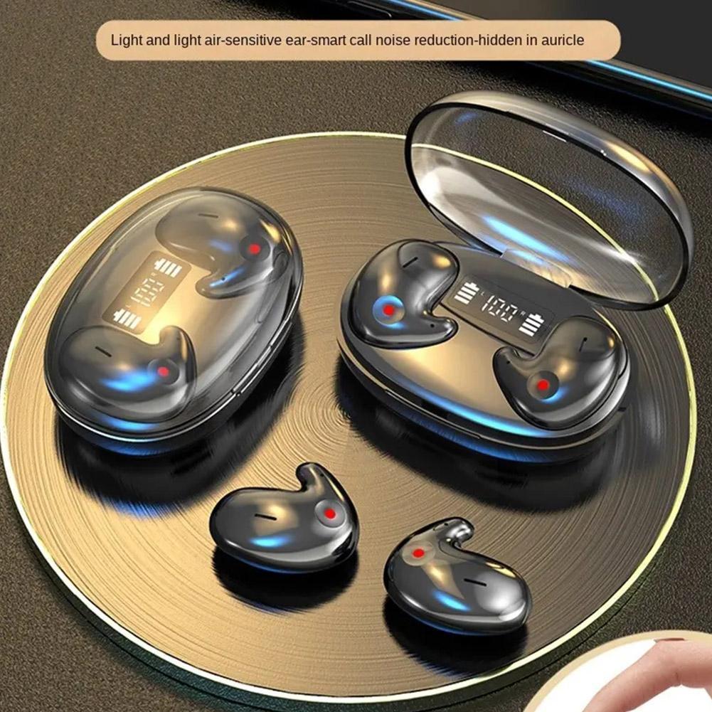 Ultra-thin Sleep Invisible Wireless Bluetooth Earbuds Mic Mini Hidden Ear In Noise Cancelling Tiny Headphones With Work Hea K9Z1