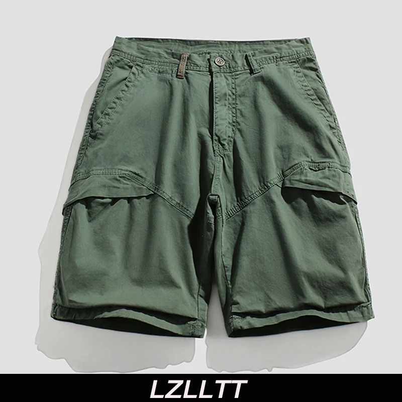 2023 Summer Men Cargo CottonShorts Mens Multi Pocket Casual Solid Beach Short Spring Mens Jogger Pants Shorts Male Dropshipping